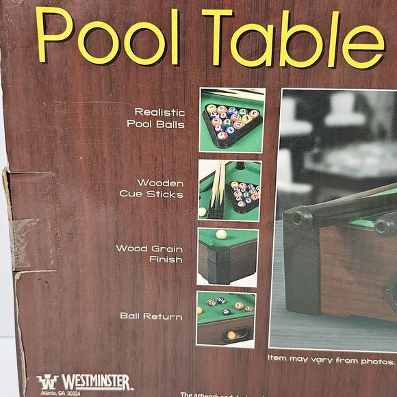 Greenbrier International Tabletop Billiards Pool Game 16"x9"x3" Mini Set - Picture 3 of 6